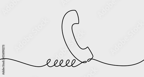 continuous line drawing of phone vector illustration.