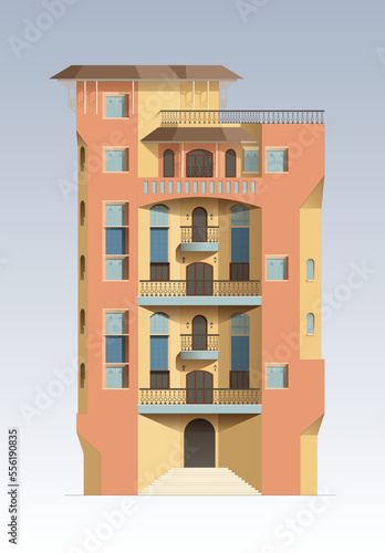 Classic building elevation. Vector