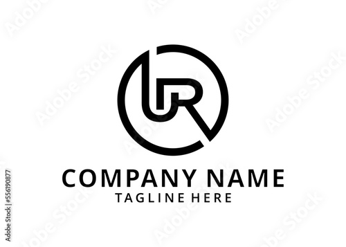 Illustration RU, UR, R, U abstract letters logo monogram