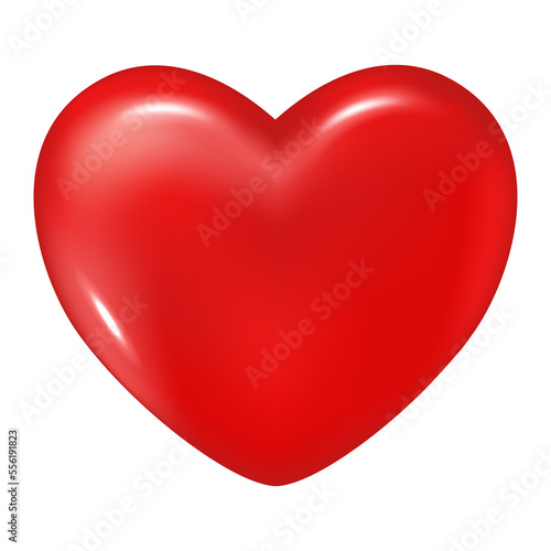 Red heart isolated on transparent background. Realistic 3d design icon heart symbol love. Valentine's Day. World Heart Day. PNG illustration