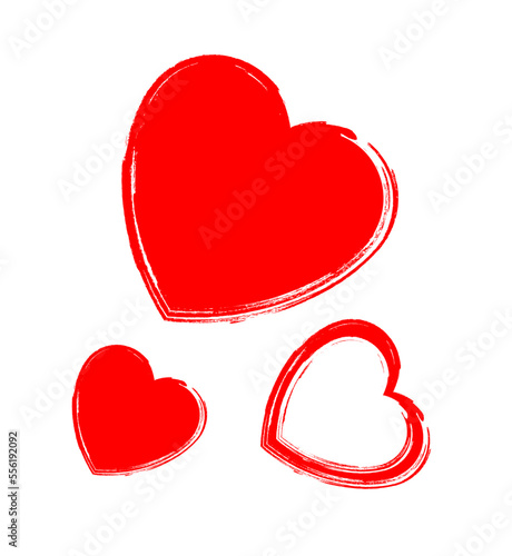 Czerwone narysowane serduszka