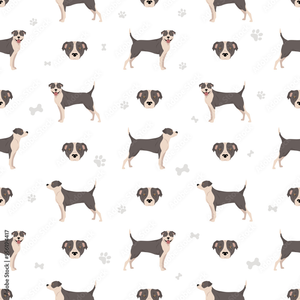 American staffordshire terrier seamless pattern American staffordshire terrier seamless pattern