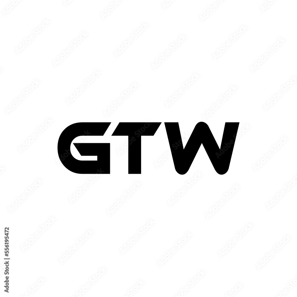 GTW letter logo design with white background in illustrator, vector logo modern alphabet font overlap style. calligraphy designs for logo, Poster, Invitation, etc.