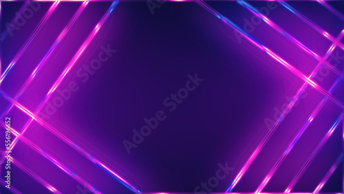 Abstract VJ neon lights dance background, purple pink theme. Party background 3d illustration