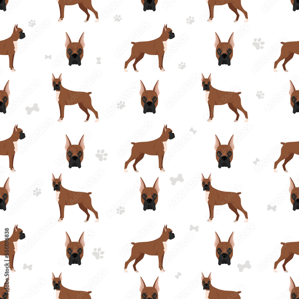 Boxer dog seamless pattern Boxer dog seamless pattern
