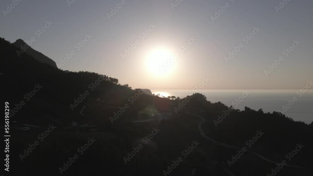 view of beautiful Sunset with clean sky, cloud, sea by drone view of beautiful Sunset with clean sky, cloud, sea by drone