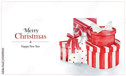 Watercolor of Present box vector design