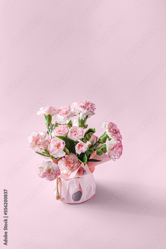 bouquet of flowers on a pink background bouquet of flowers on a pink background
