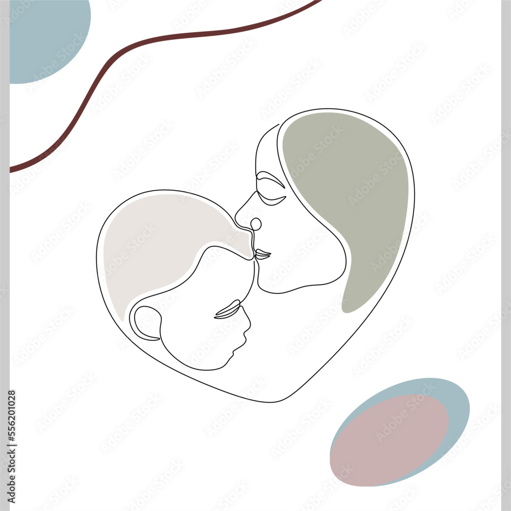mother and daughter continuous single line drawing art mother and daughter continuous single line drawing art
