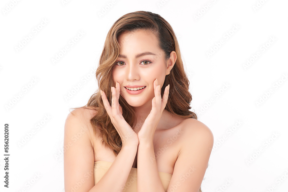 Beautiful young asian woman with clean fresh skin on white background, Face care, Facial treatment, Cosmetology, beauty and spa, Asian women portrait. Beautiful young asian woman with clean fresh skin on white background, Face care, Facial treatment, Cosmetology, beauty and spa, Asian women portrait.