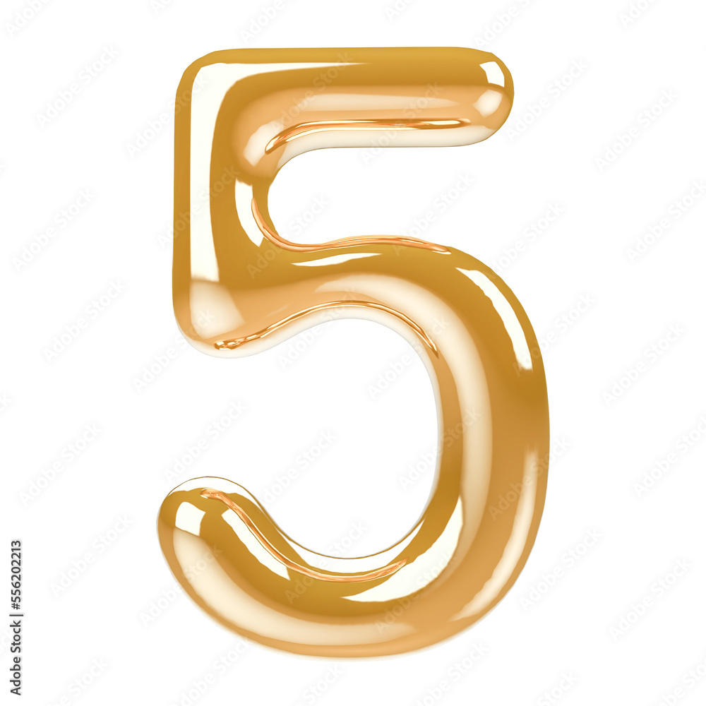 gold modern number 5 with generative AI gold modern number 5 with generative AI