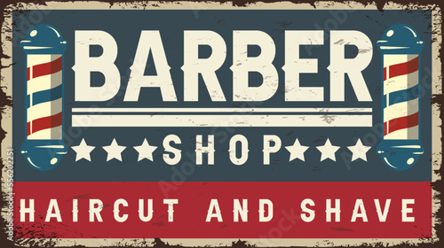 Barber shop vintage sign vector template