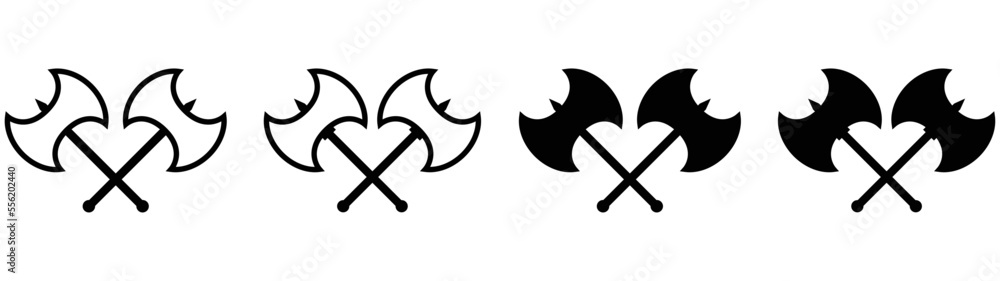 axe icon set silhouette. style symbol. battleaxe, vector illustration axe icon set silhouette. style symbol. battleaxe, vector illustration