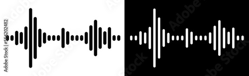 The icon of a digital, sound diagram or wave (track). Image of a spectrogram (sonogram). A symbol of sound, speech (voice) or music. 