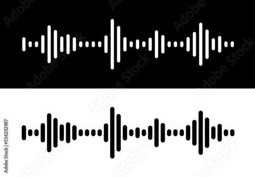 The icon of a digital, sound diagram or wave (track). Image of a spectrogram (sonogram). A symbol of sound, speech (voice) or music. 