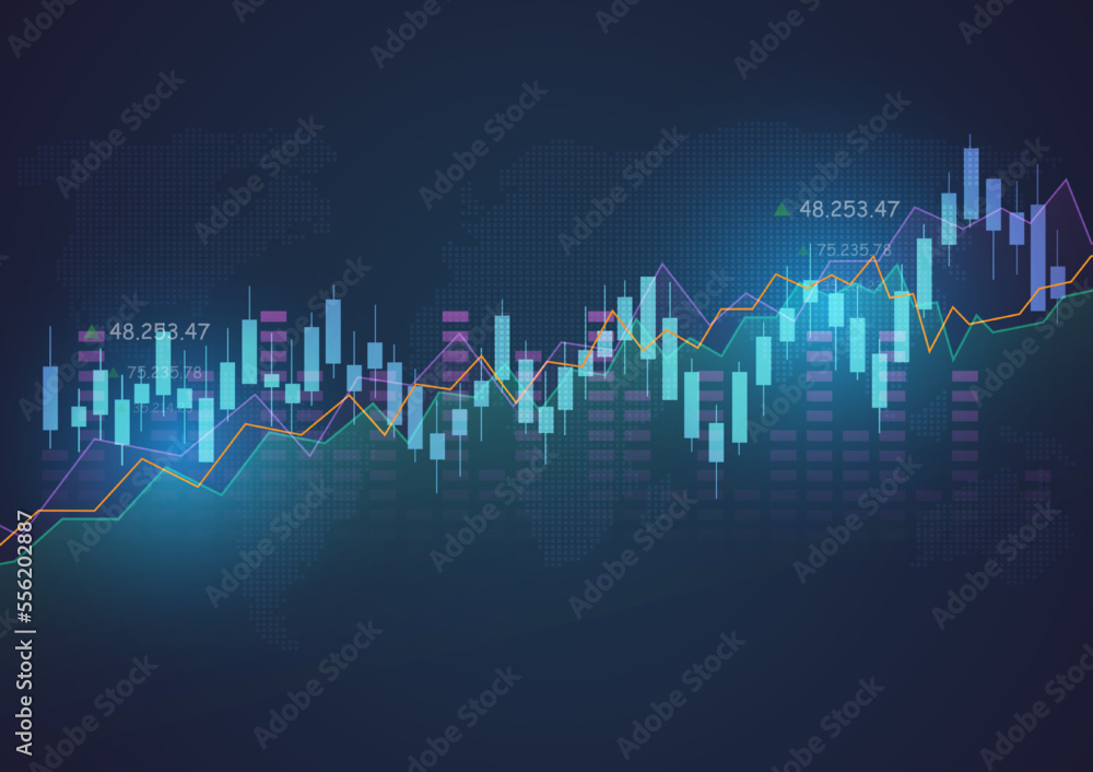 stock investment financial graph market trading concept background