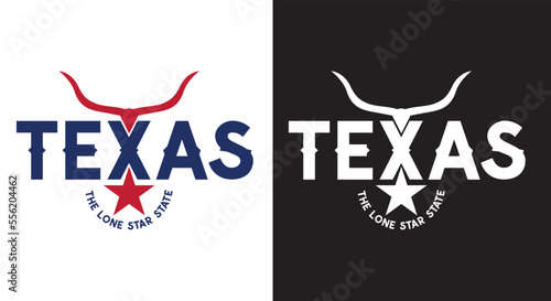 Texas the lonestar state with longhorn and star US States theme patriot homeland theme bundle background for advertismrnt banner billboard website template vector eps.