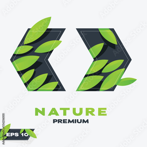 Next And Previous Buttons Nature Leaves Logo