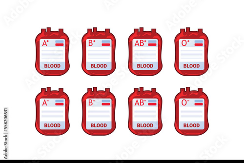 Group blood bag vector red health illustration