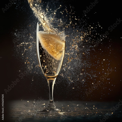New Year 2023 Card Poster Background Wallpaper Champagne Time for Relax Art For Print on demand relax with friends