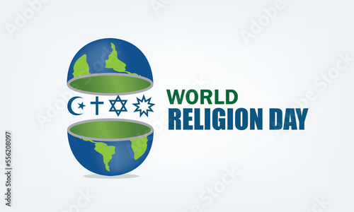 Vector Illustration of World Religion Day. Simple and Elegant Design