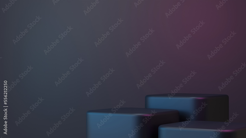 Elegant rectangle podium on black, pedestal, stand, exhibition stage, product presentation Elegant rectangle podium on black, pedestal, stand, exhibition stage, product presentation