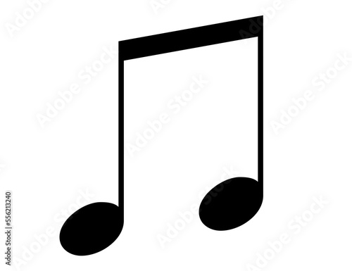 eighth note music icon. An eighth note or a quaver is a musical note played for one eighth the duration of a whole note.