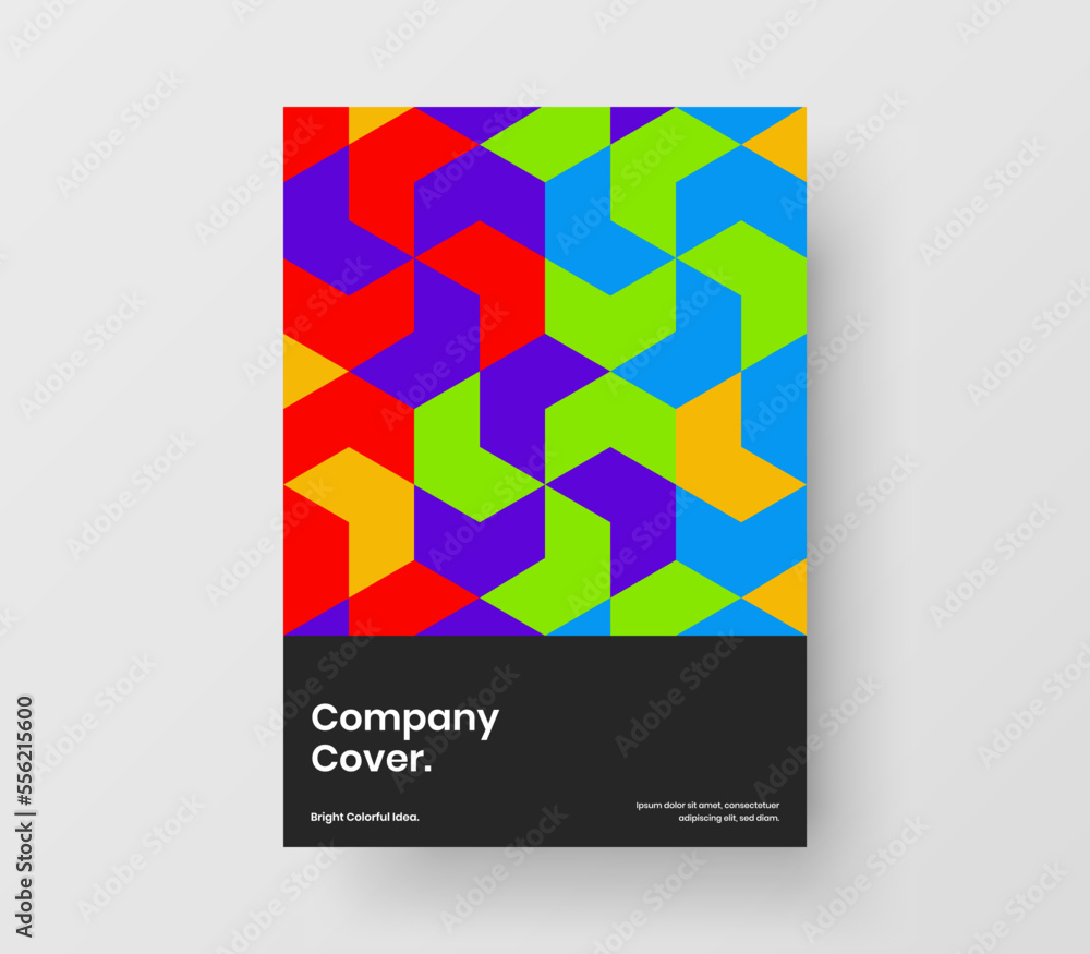 Trendy front page A4 design vector concept. Modern geometric shapes book cover template.