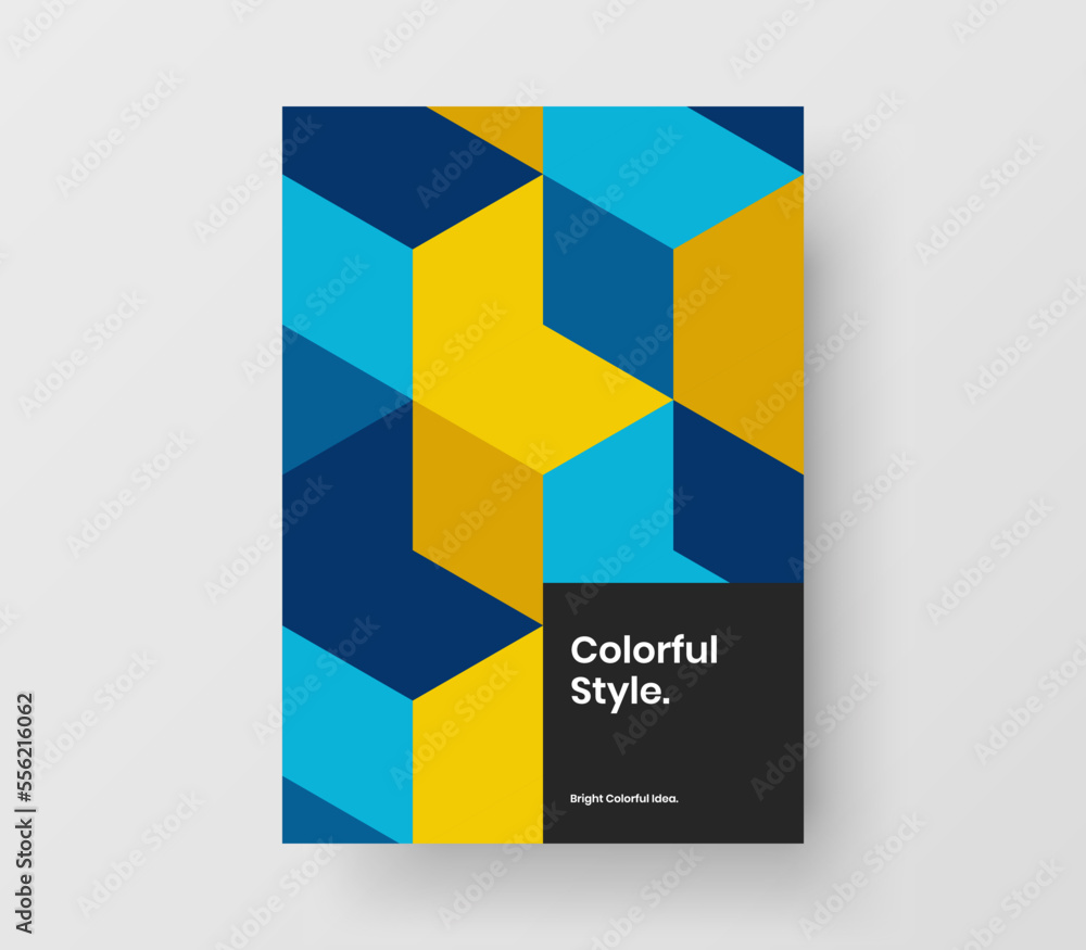 Abstract mosaic tiles presentation concept. Minimalistic booklet A4 design vector layout.