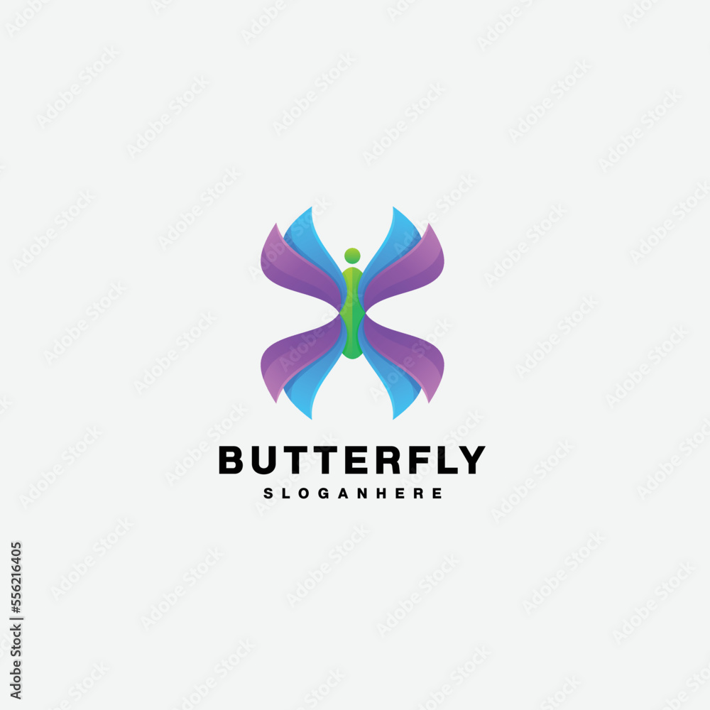 Fototapeta premium butterfly design logo gradient colorful