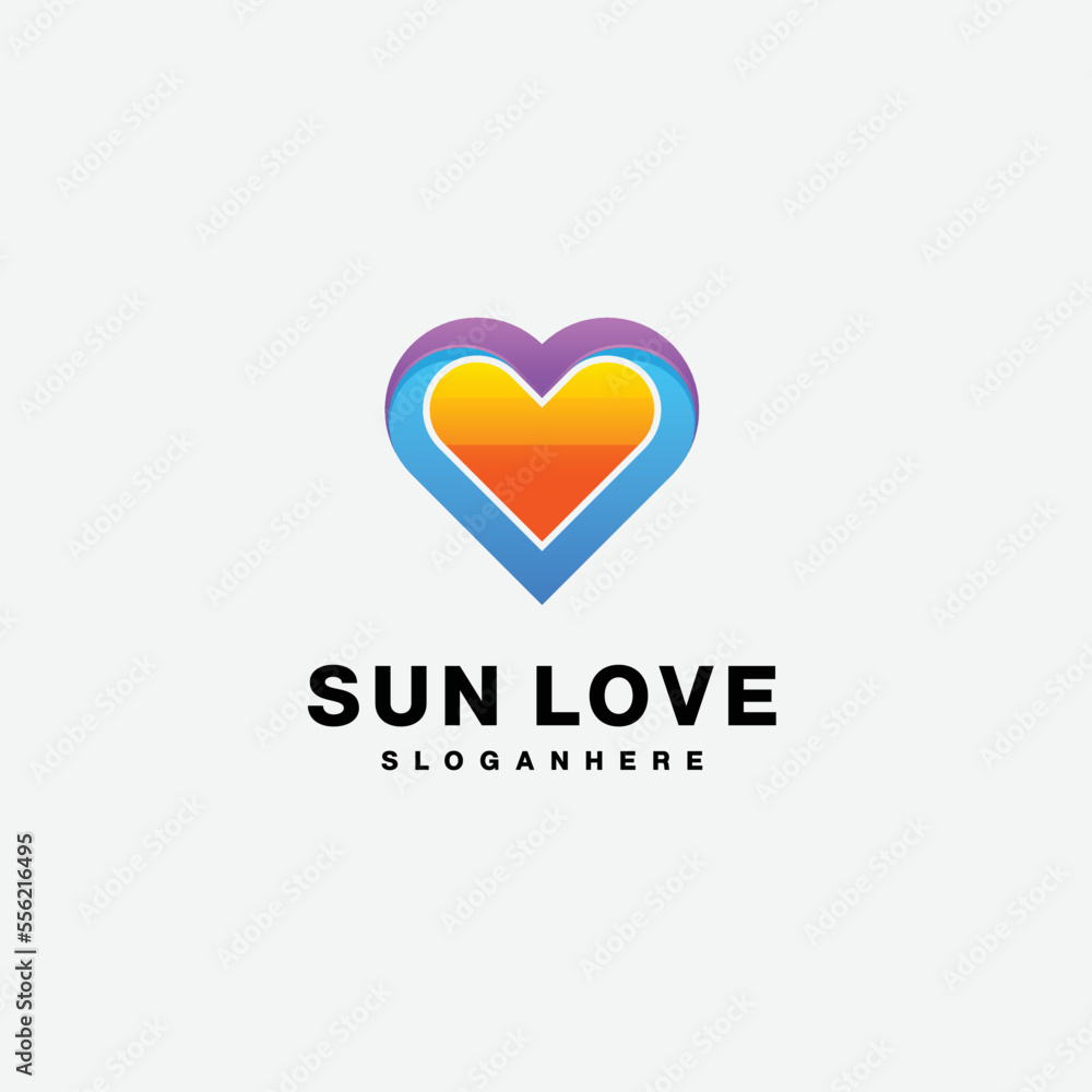 sun love logo design gradient color illustration sun love logo design gradient color illustration