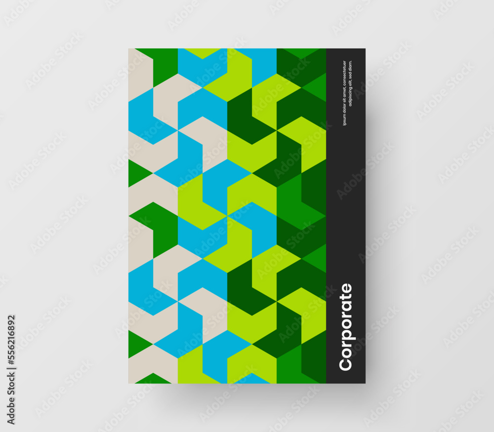 Fototapeta premium Premium front page design vector layout. Abstract geometric tiles corporate identity concept.