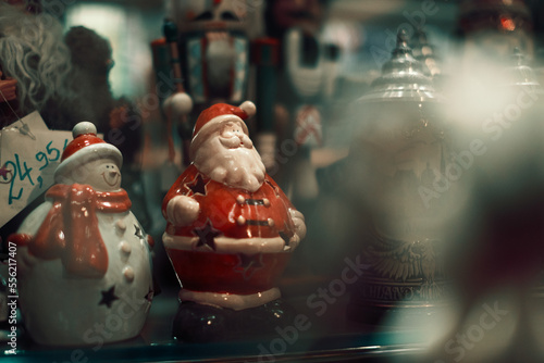 Santa Claus and Snowman on a gift shop display