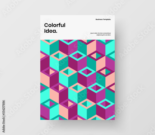 Fresh presentation A4 vector design layout. Isolated geometric shapes journal cover concept.