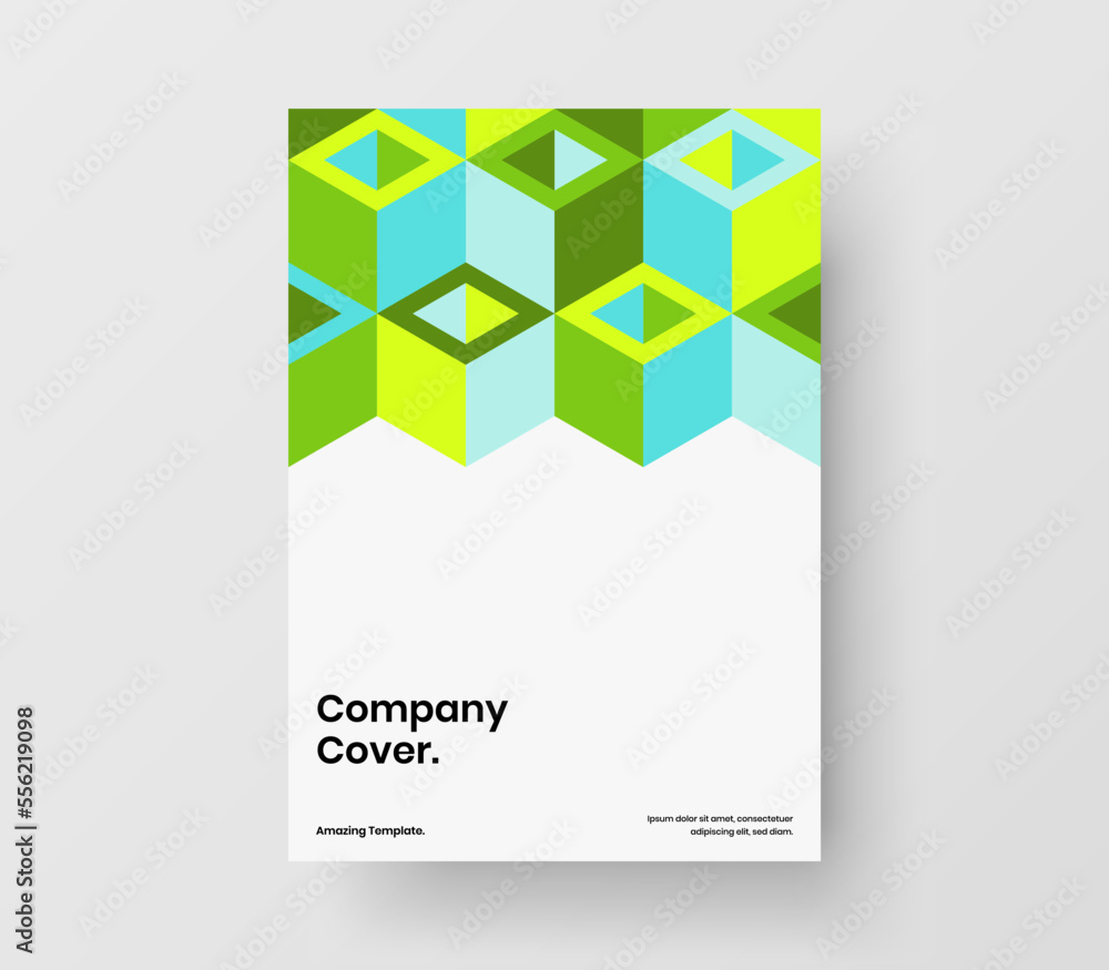 Minimalistic geometric pattern annual report illustration. Vivid corporate identity vector design template.
