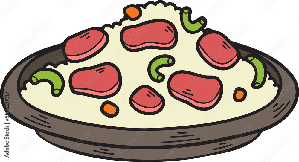 Hand Drawn Fried Rice Chinese and Japanese food illustration Hand Drawn Fried Rice Chinese and Japanese food illustration