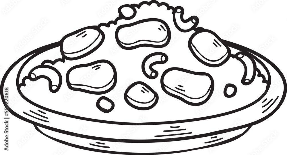 Hand Drawn Fried Rice Chinese and Japanese food illustration Hand Drawn Fried Rice Chinese and Japanese food illustration