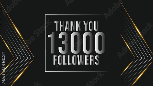 Thank you template for social media 13k followers, subscribers, like. 13000 followers