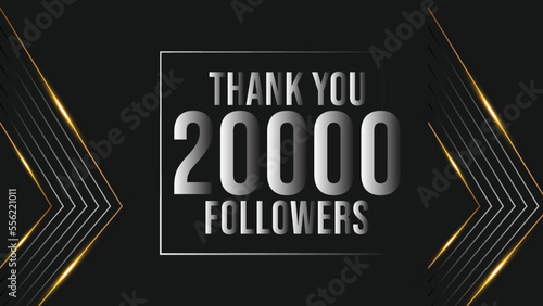 Thank you 20000 followers congratulation template banner. 20k followers celebration
