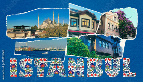 Art collage or design about Istanbul at Turkey - travel and nature background © Solarisys