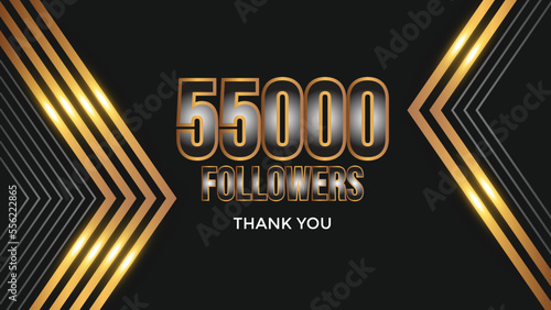 Thank you banner for social 55k friends and followers. Thank you 55000 followers
 photo