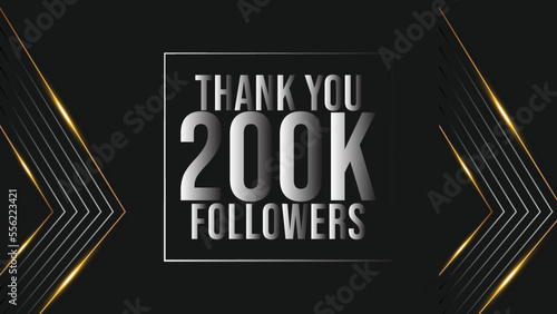 Thank you 200000 followers congratulation template banner. 200k followers celebration
