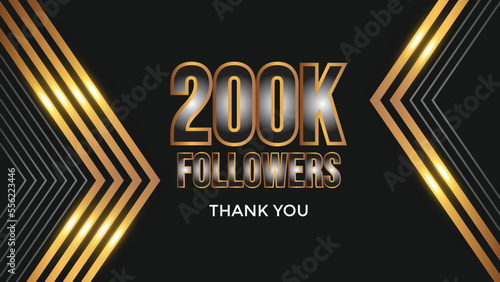 Thank you template for social media 200k followers, subscribers, like. 200000 followers 