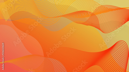 abstract colorful orange gradient background with waves