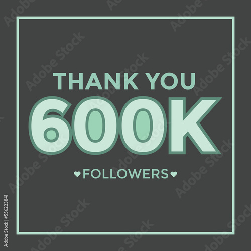 celebration 600000 subscribers template for social media. 600k followers thank you
