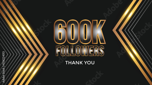 Thank you template for social media 600k followers, subscribers, like. 600000 followers 