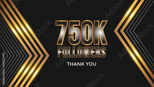 celebration 750000 subscribers template for social media. 750k followers thank you 