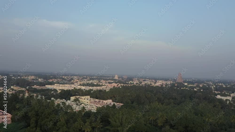 Srirangam temple complex India, aerial drone view 4k Tamil Nadu Srirangam temple complex India, aerial drone view 4k Tamil Nadu