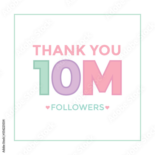 Thank you template for social media followers, subscribers, like. 10m followers
