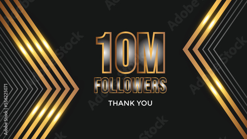 celebration 10m subscribers template for social media. 10m followers thank you
